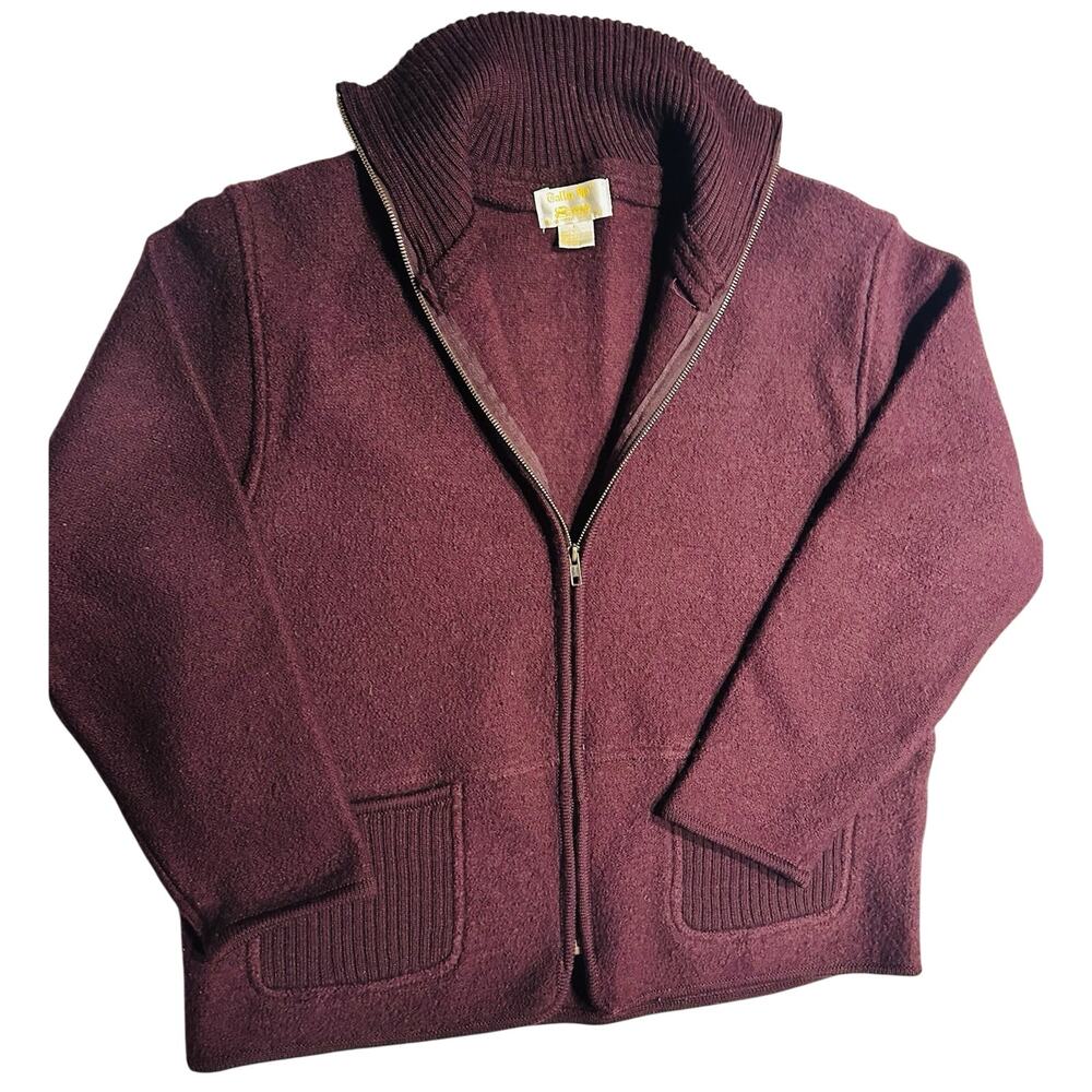 Vtg Tally Ho Womens Size 12 Boiled Wool Cardigan Blue Sweater Tyrolean Jacket
